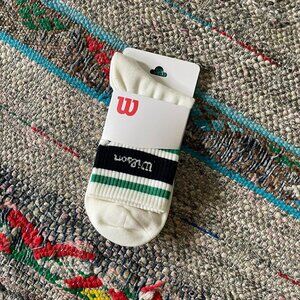 WILSON Men's U Crew Stripe Script Sock - Size Large